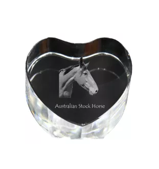 Cheval d'élevage australien - une photo de cheval dans un cristal, un cœur en cristal, un cadre exceptionnel avec une photo de la marque Art-Dog
