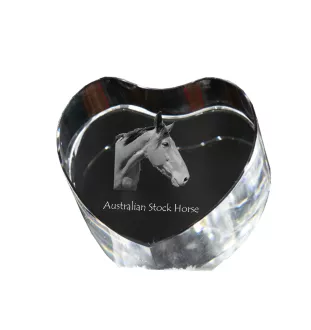 Australisches Zuchtpferd - Pferdefoto im Kristall, Kristallherz, einzigartiger Bilderrahmen der Marke Art-Dog