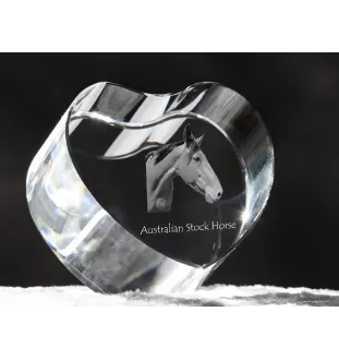Cheval d'élevage australien - une photo de cheval dans un cristal, un cœur en cristal, un cadre exceptionnel avec une photo de la marque Art-Dog