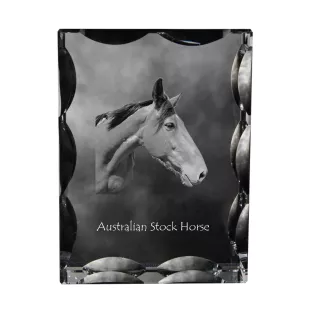 Australian Stock Horse - kryształ ze zdjęciem konia, szklana statuetka ze zdjęciem, wyjątkowa ramka ze zdjęciem marki Art-Dog