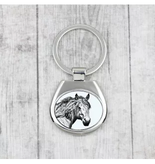 Basque Mountain Horse - keychain with a horse, keychain with a print, personalized pendant from the Art-Dog brand