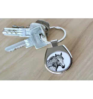 Basque Mountain Horse - keychain with a horse, keychain with a print, personalized pendant from the Art-Dog brand