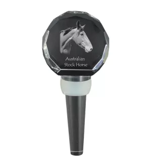Australian Stock Horse - Crystal bottle stopper with horse, unique wine stopper with photo, personalised gift for sommelier by Art-Dog brand
