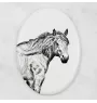 Cheval de montagne basque - une plaque commémorative avec une photo de cheval, une plaque funéraire avec une impression, une plaque ovale personnalisée de la marque Art-Dog
