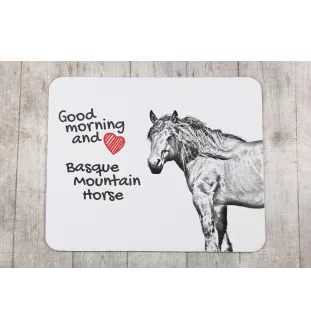 Baskisches Bergpferd - Mauspad mit Druck, personalisiertes Mauspad mit Pferd, einzigartiges Gadget für Büroangestellte von Art-Dog.