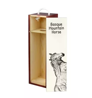 Basque Mountain Horse - wine box with a horse, alcohol box with graphics, personalized gift box from the Art-Dog brand
