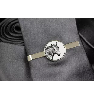 Basque Mountain Horse - tie clip with a horse, personalized tie clip, a unique gift for a man from the Art-Dog brand