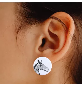 Cheval d'élevage australien - boucles d'oreilles votre photo, fait main, bijoux fabriqués à la main de la marque Art-Dog