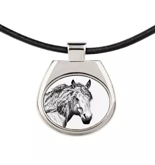 Basque Mountain Horse - horse necklace, personalized pendant with a photo, unique necklace for women and men by Art-Dog brand