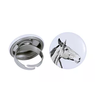 Cheval d'élevage australien - Bague de collection avec l'image d'un cheval, produit fait à la main, marque Art-Dog