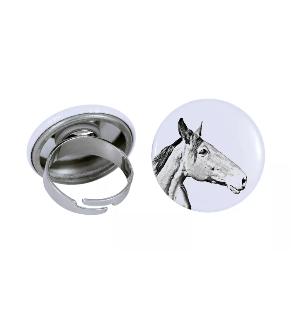 Cheval d'élevage australien - Bague de collection avec l'image d'un cheval, produit fait à la main, marque Art-Dog