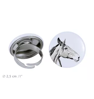 Cheval d'élevage australien - Bague de collection avec l'image d'un cheval, produit fait à la main, marque Art-Dog