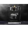 Cheval de montagne basque - Bougeoir avec image d'un cheval, porte bougie en cristal, cadeau personnalisé par la marque Art-Dog