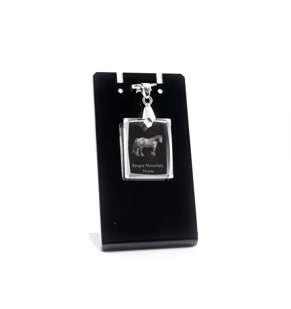 Basque Mountain Horse - Crystal pendant with horse, photo necklace, unique jewellery by Art-Dog