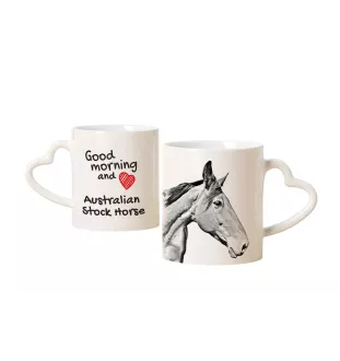 Australian Stock Horse - cup with a dog, adorable cup with a heart-shaped handle, universal gift from the Art-Dog brand