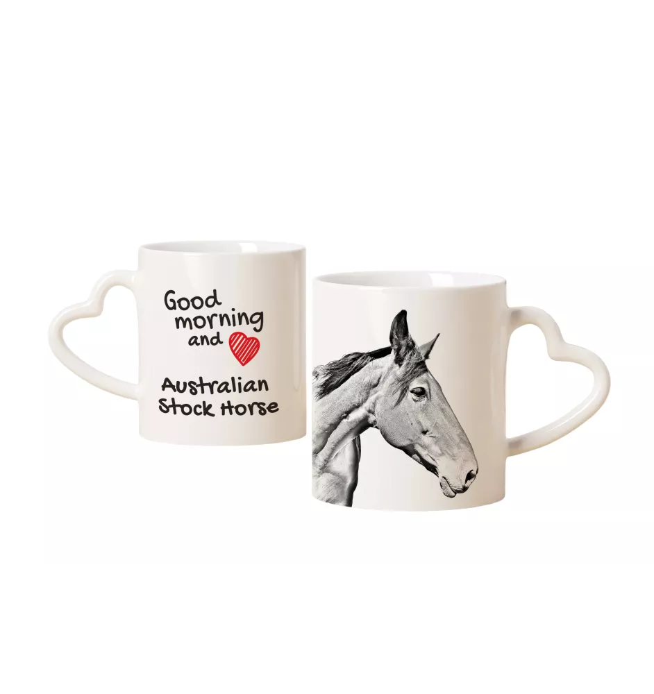 Australian Stock Horse - cup with a dog, adorable cup with a heart-shaped handle, universal gift from the Art-Dog brand