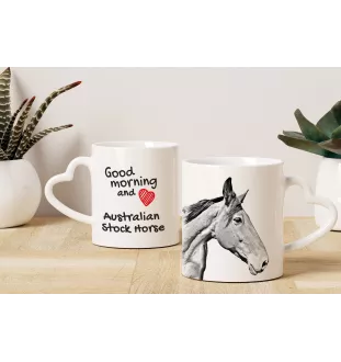 Australian Stock Horse - cup with a dog, adorable cup with a heart-shaped handle, universal gift from the Art-Dog brand
