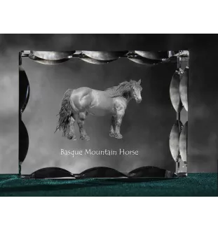Basque Mountain Horse - kryształ ze zdjęciem konia, szklana statuetka ze zdjęciem, wyjątkowa ramka ze zdjęciem marki Art-Dog