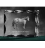Baskisches Bergpferd - crystal with a picture of a horse, glass statuette with a picture, unique frame with a picture from Art-Dog brand