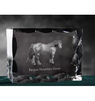 Basque Mountain Horse - kryształ ze zdjęciem konia, szklana statuetka ze zdjęciem, wyjątkowa ramka ze zdjęciem marki Art-Dog