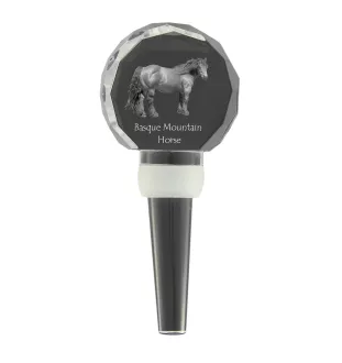 Basque Mountain Horse - Crystal bottle stopper with horse, unique wine stopper with photo, personalised gift for sommelier by Art-Dog brand