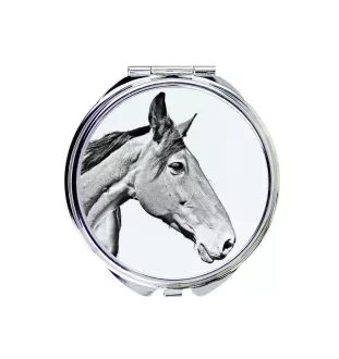 Australian Stock Horse - pocket mirror with a horse, personalized mirror for a purse, compact mirror with Art-Dog brand print