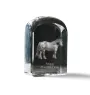 Baskisches Bergpferd - Kristallwürfel mit Bild, Pferdebild im Kristall, sechseckiger Papierclip der Marke Art-Dog