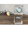 Basque Mountain Horse - crystal clock with a photo, photo of a horse in crystal, personalized desk clock by Art-Dog brand