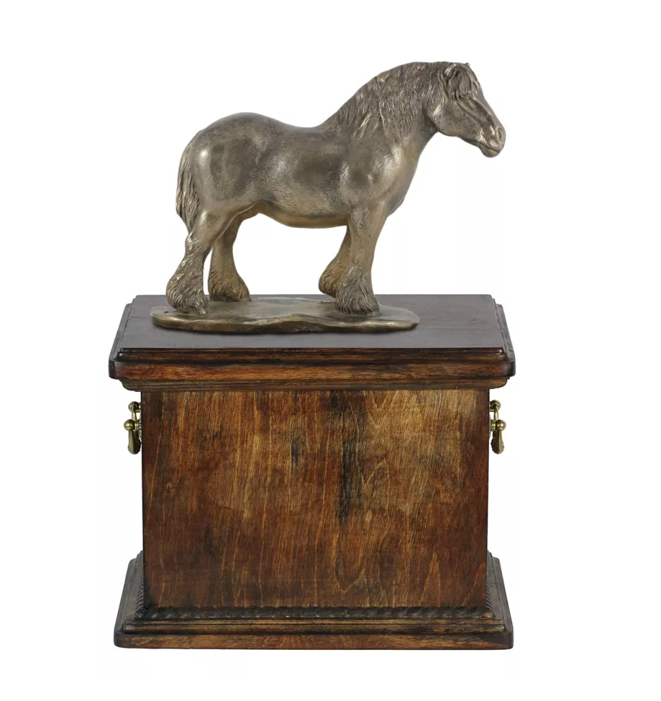 Belgijski, Percheron urna na drewnie z statuetką konia Art-Dog