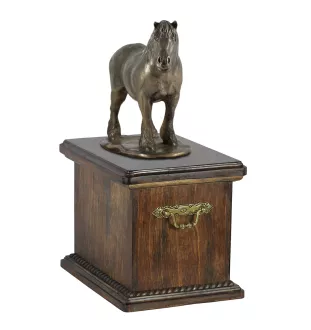 Percheron - Belge - une urne pour les cendres d'un cheval, une urne avec une statuette, une élégante urne avec un cheval de la marque Art-Dog