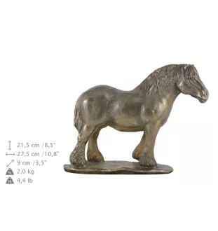Percheron - Belge - une urne pour les cendres d'un cheval, une urne avec une statuette, une élégante urne avec un cheval de la marque Art-Dog