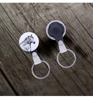 Cheval de montagne basque - porte-clés unique avec une photo de cheval, produit fait à la main, accroche légère et pratique de la marque Art-Dog