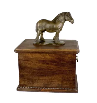 Percheron - Belge - urne pour cendres de cheval avec statuette, urne personnalisée avec gravure, grande boîte pour cendres de cheval de la marque Art-Dog