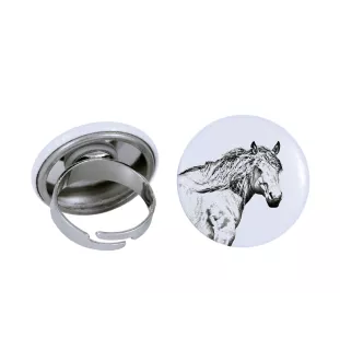 Cheval de montagne basque - Bague de collection avec l'image d'un cheval, produit fait à la main, marque Art-Dog