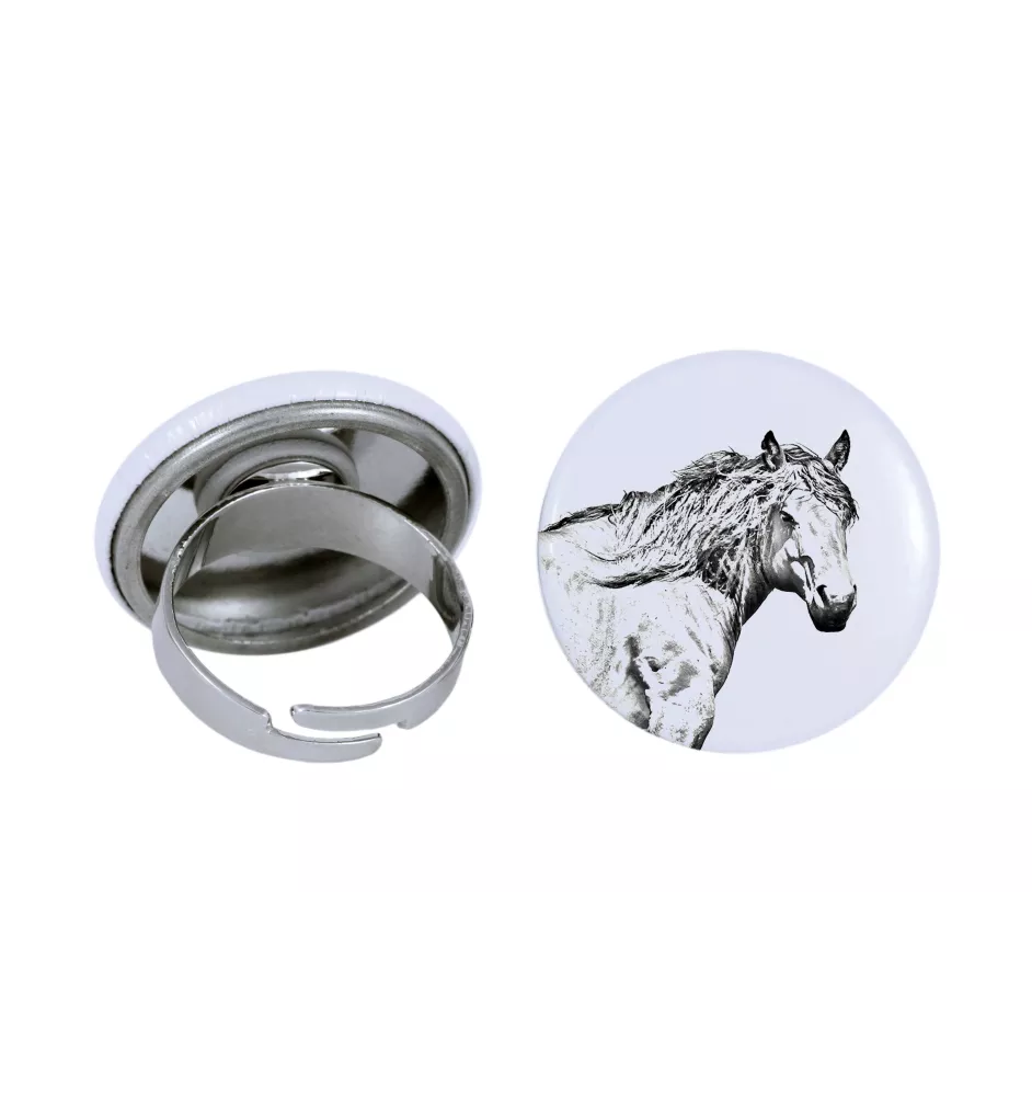 Cheval de montagne basque - Bague de collection avec l'image d'un cheval, produit fait à la main, marque Art-Dog