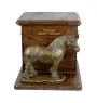 Percheron/Belgian - urn for horse ashes with a statuette, personalized urn with engraving, large box for horse ashes from the Art-Dog brand