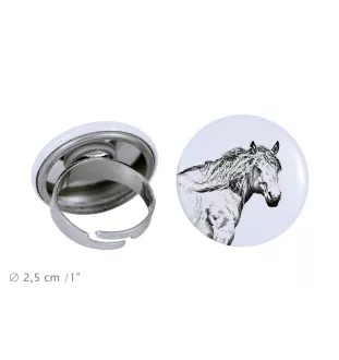 Basque Mountain Horse - collector's ring with a horse portrait, handmade product, Art-Dog brand