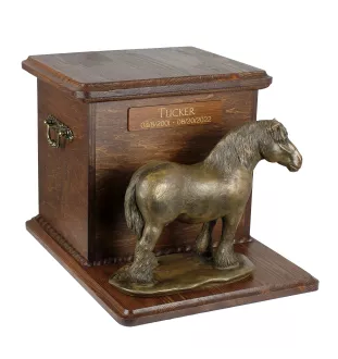 Belgijski, Percheron duża urna z statuetką konia Art-Dog