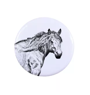 Basque Mountain Horse - shirt accessory, bag pin, perfect gift with the option to add your brand graphics from Art-Dog.