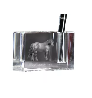 Basque Mountain Horse - Pen stand, crystal organiser with picture of a horse, unique desk decoration by Art-Dog brand