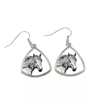 Cheval de montagne basque - boucles d'oreilles avec un cheval, boucles d'oreilles pendantes avec une image, bijoux personnalisés avec l'impression de la marque Art-Dog