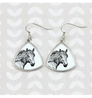 Cheval de montagne basque - boucles d'oreilles avec un cheval, boucles d'oreilles pendantes avec une image, bijoux personnalisés avec l'impression de la marque Art-Dog