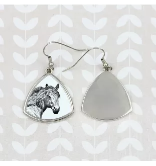 Basque Mountain Horse - earrings with a horse, hanging earrings with a picture, personalized jewelry with Art-Dog brand print