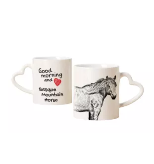 Cheval de montagne basque - tasse avec chien, une tasse adorable avec une anse en forme de cœur, un cadeau universel de la marque Art-Dog