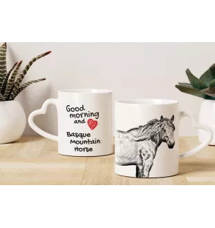 Baskisches Bergpferd - Tasse mit Hund, entzückende Tasse mit herzförmigem Henkel, universelles Geschenk der Marke Art-Dog