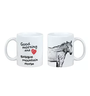 Baskisches Bergpferd - Tasse mit Hund, personalisierte Tasse mit Druck, klassisches Geschenk für jeden von der Marke Art-Dog.