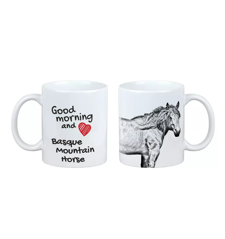 Baskisches Bergpferd - Tasse mit Hund, personalisierte Tasse mit Druck, klassisches Geschenk für jeden von der Marke Art-Dog.