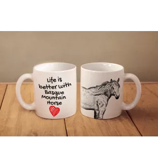 Basque Mountain Horse - mug with a horse, mug with a photo, personalized gift from the Art-Dog brand