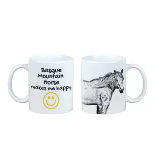 Cheval de montagne basque - tasse avec un cheval, une tasse joyeuse pour les amoureux des chiens, un cadeau personnalisé de la marque Art-Dog