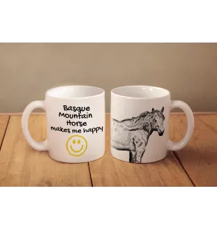 Cheval de montagne basque - tasse avec un cheval, une tasse joyeuse pour les amoureux des chiens, un cadeau personnalisé de la marque Art-Dog